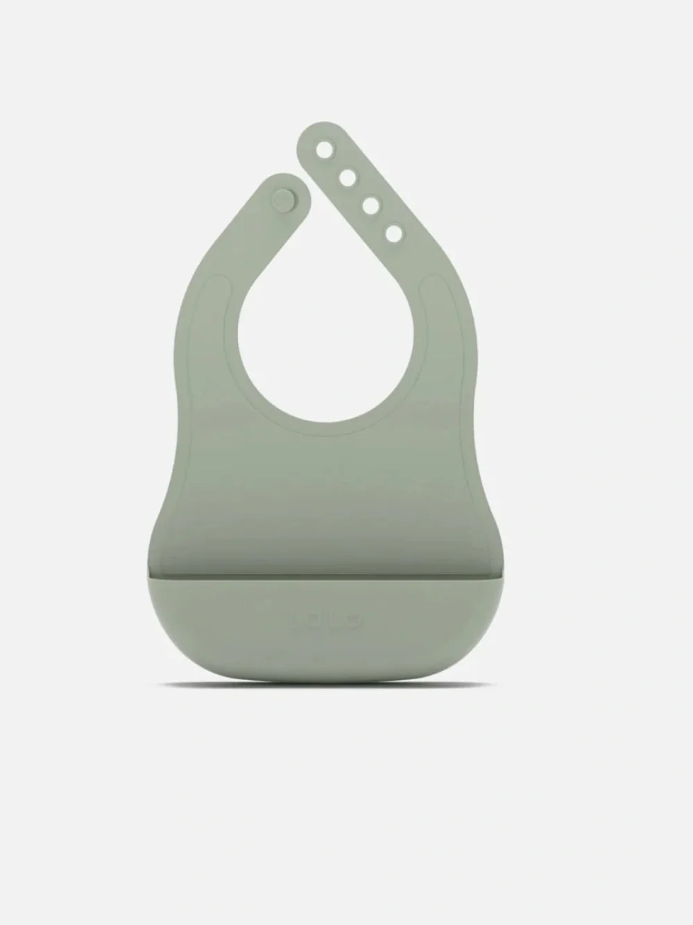 Lalo Silicone 2 Baby Bib with Crumb Catcher - Sage EUC